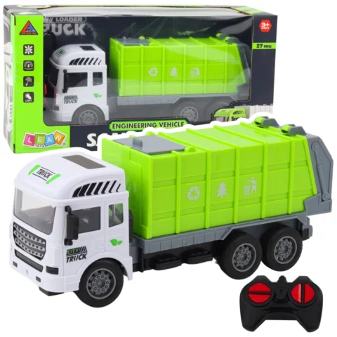 Śmieciarka RC Zdalnie Sterowana Światła Zielona 1:24