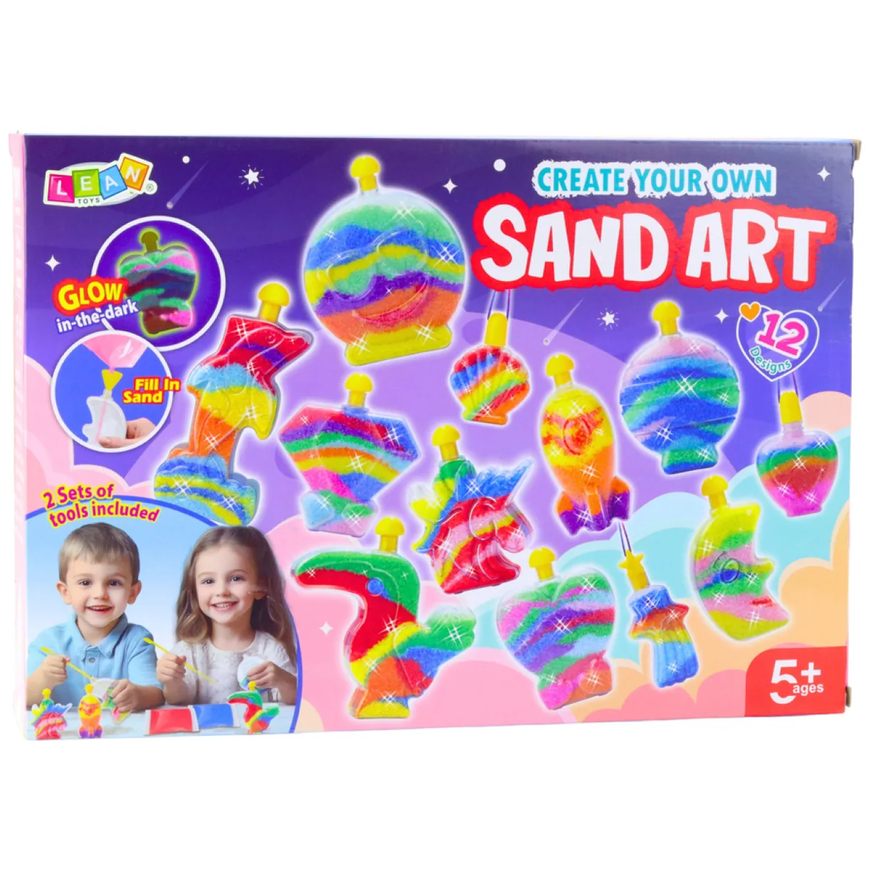 Zestaw Kreatywny Magiczny Piasek DIY Piaskowe Ozdoby Świecący Piasek - obrazek 3