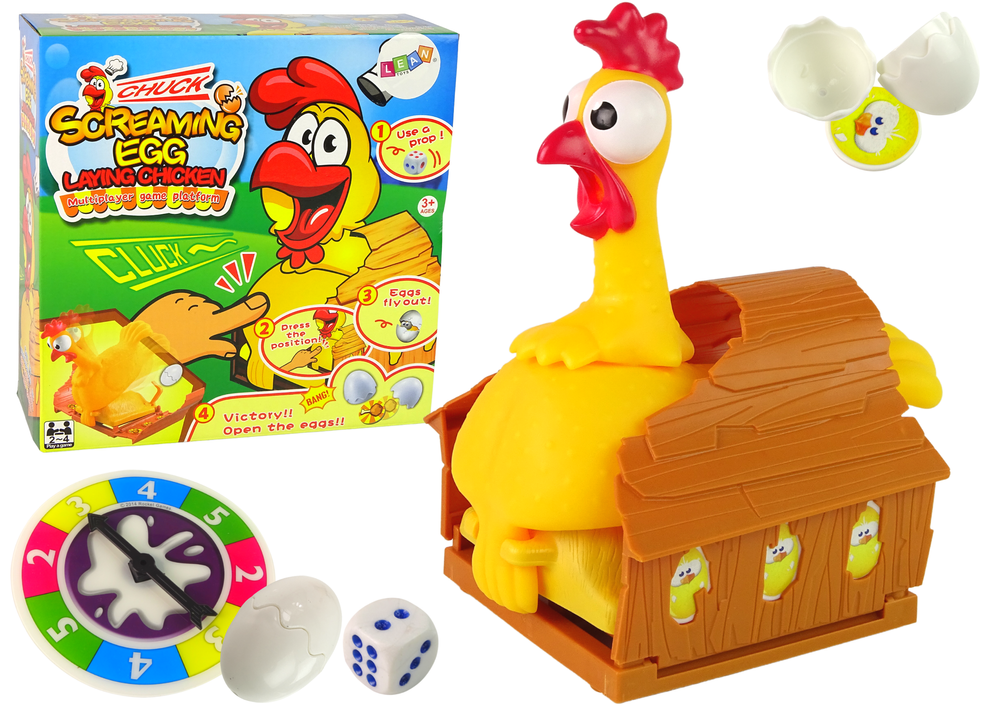 Gra  Rodzinna Zręcznościowa Screaming Egg Piszcząca Kura Wyskakujące Jajko
