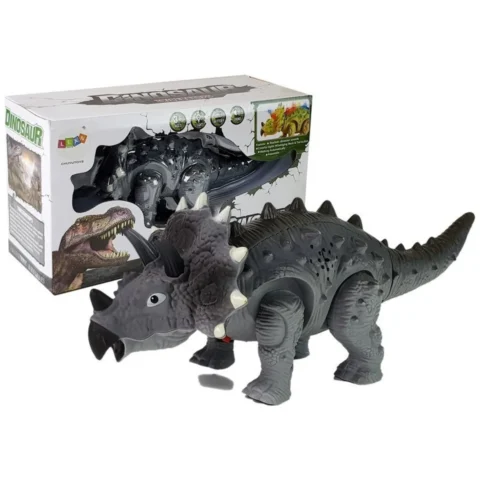 Dinozaur na Baterie Triceratops Szary