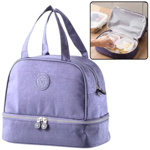 Torba Termiczna Izolacyjna Śniadaniowa Pas z Regulacją Fioletowa 27cm