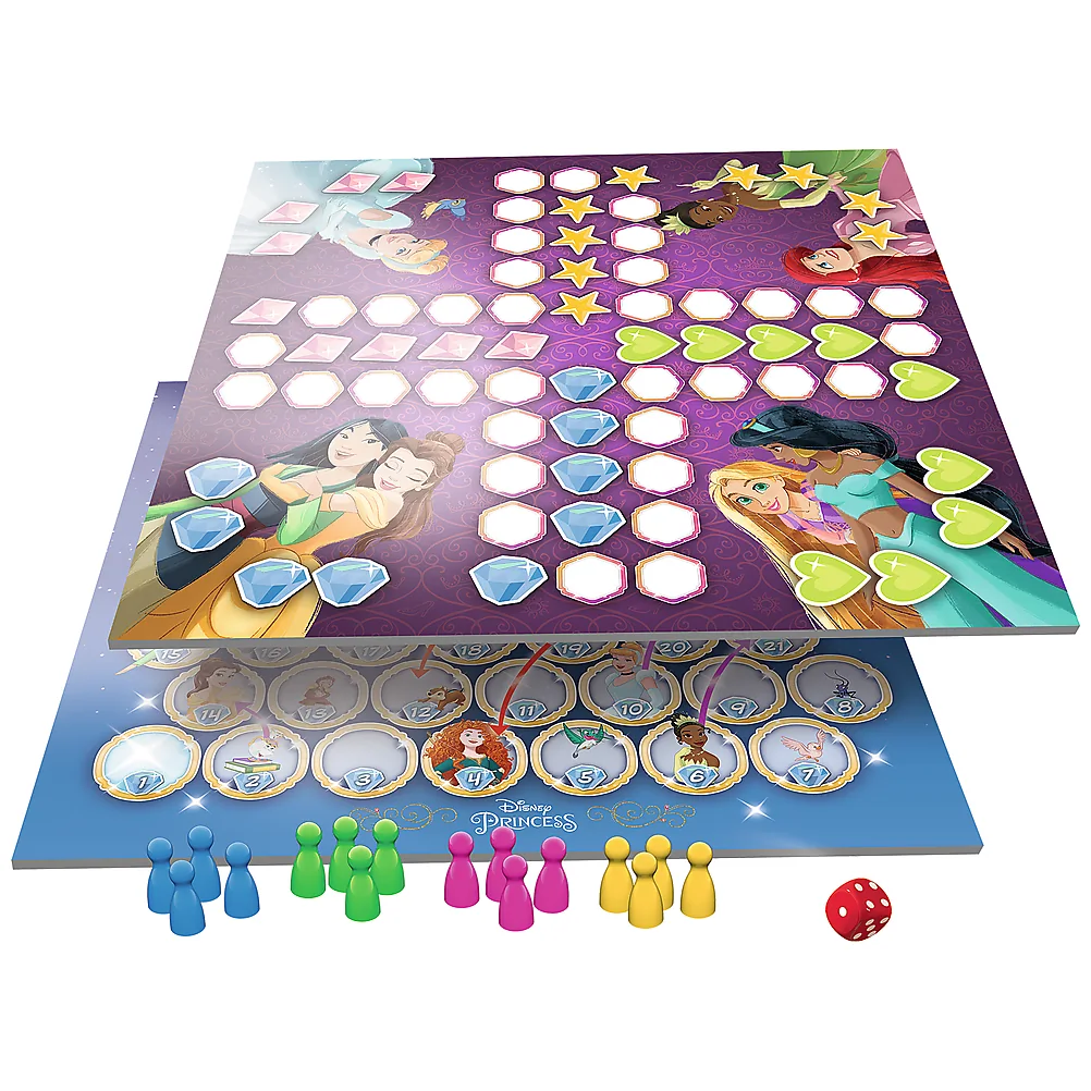 Gra planszowa 2w1 Chińczyk Węże i drabiny Disney Princess Trefl 02418 - obrazek 2
