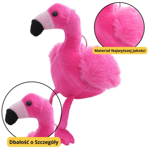 Flaming Pluszowy Brelok Puszysty Ozdoba Różowy 12cm
