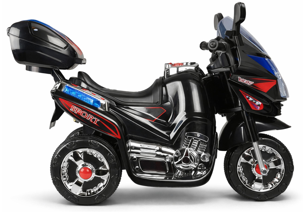 Motor Na Akumulator HC8051 Dla Dzieci Czarny Ścigacz Światła Led Dźwięki - obrazek 3