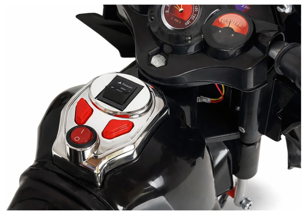 Motor Na Akumulator HC8051 Dla Dzieci Czarny Ścigacz Światła Led Dźwięki - obrazek 6