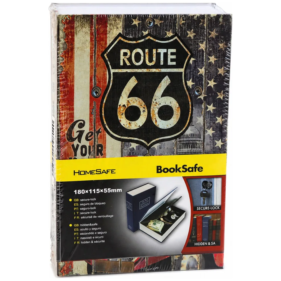 Książka Sejf Na Klucz Mała Kasetka Skrytka Na Pieniądze Route 66 - obrazek 7