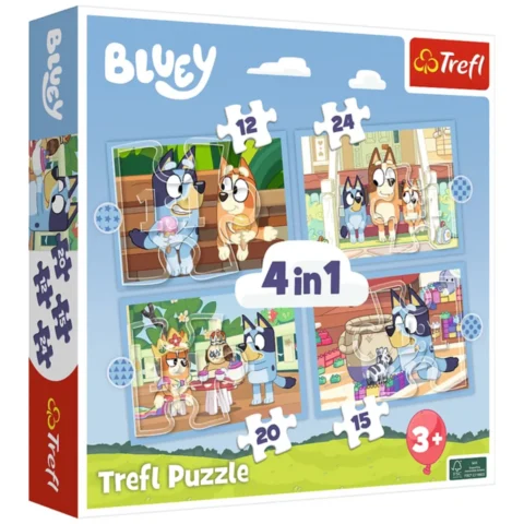 Puzzle - 4w1 (12, 15, 20, 24) - Bluey i jego świat - Trefl 34637