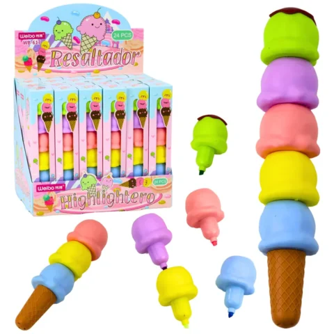 Lody W Rożku Gałki Lodów Zakreślacze 5 Kolorów Pastelowe 18cm