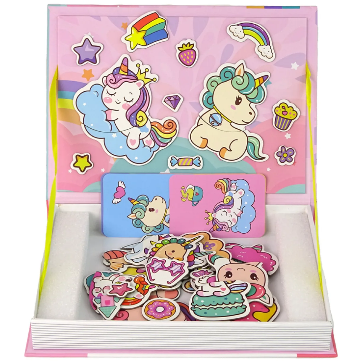 Magnetyczna Układanka Książka Jednorożce Puzzle Karty - obrazek 2