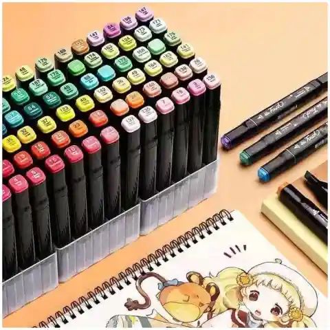 ZESTAW MARKERY DWUSTRONNE PISAKI ALKOHOLOWE FLAMASTRY MAZAKI ETUI 168 SZTUK Liczba sztuk w zestawie: 168 szt.