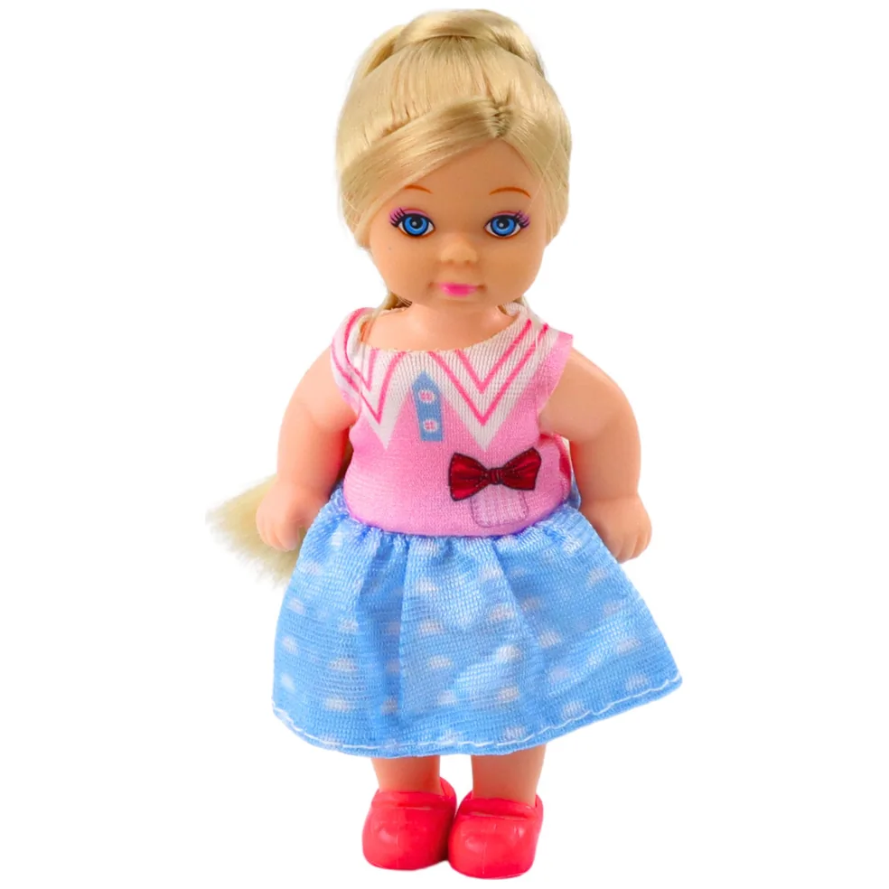 Zestaw Mini Laleczka Z Dwoma Pieskami Legowisko Miski Z Karmą - obrazek 2