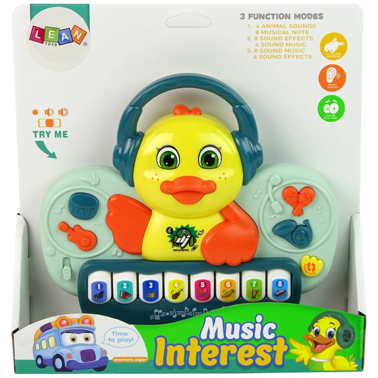 Interaktywne Pianinko Kaczuszka DJ Dźwięk Instrumenty Muzyczne Melodie - obrazek 3