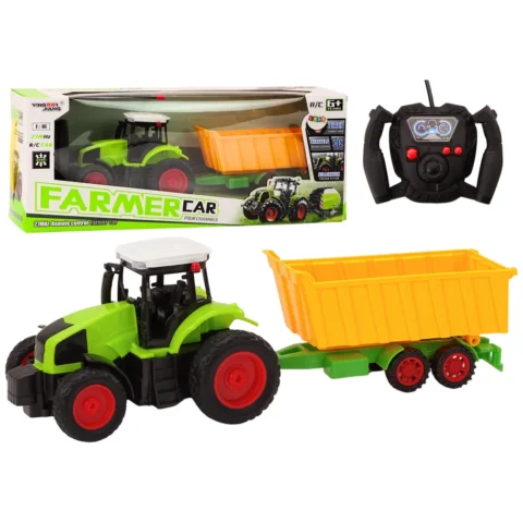 Traktor Z Przyczepą Zdalnie Sterowany RC 1:16 Pilot Zielony