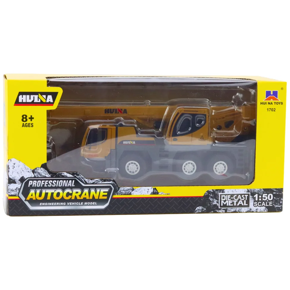Dźwig Autokrane Huina Pojazd Budowlany Ruchome Elementy Metalowy 1:50 - obrazek 4
