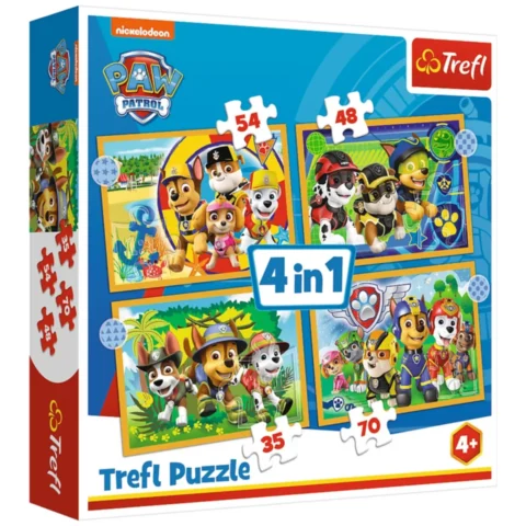 Puzzle - 4w1 (12, 15, 20, 24) - Wakacyjny Psi Patrol - Trefl 34395
