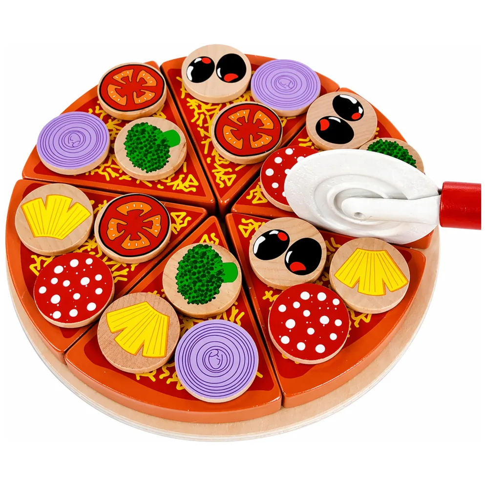 Drewniany Zestaw Do Krojenia Pizza Na Rzepy Kółko Do Krojenia Deska - obrazek 2