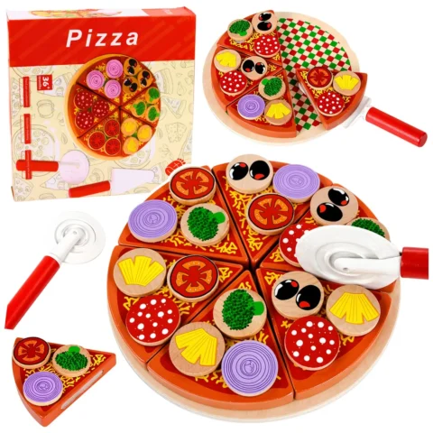 Drewniany Zestaw Do Krojenia Pizza Na Rzepy Kółko Do Krojenia Deska