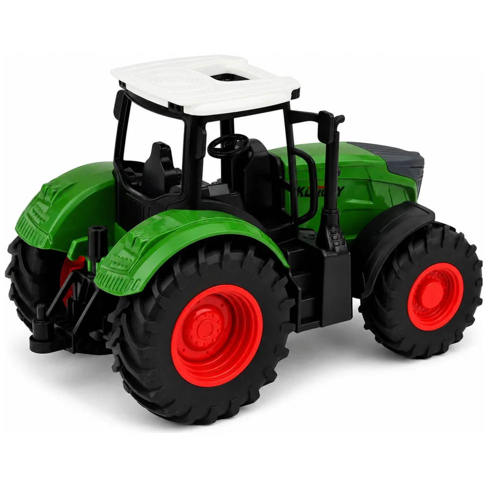 Traktor Rolniczy Farmerski Gospodarski Gumowe Koła Biało Zielony 1:24 - obrazek 3