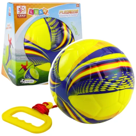 Piłka Piankowa Na Sznurku Ze Ściągaczem Uchwyt Żółta 14cm