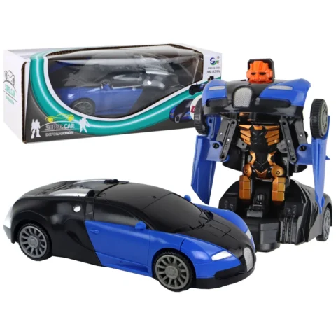 Samochód-Robot 2w1 Bugatti Niebieski Efekty Świetlne