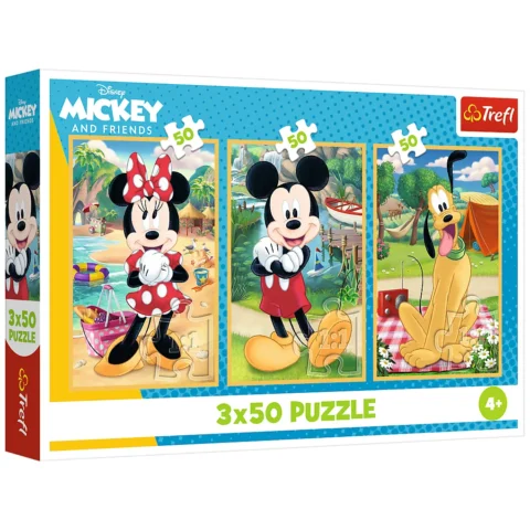 Puzzle - 3x50 - Myszki na wakacjach - Disney - Trefl 34881