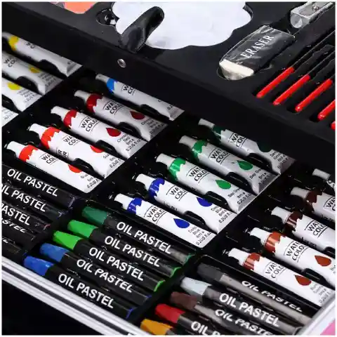 ZESTAW ARTYSTYCZNY DO RYSOWANIA MALOWANIA FARBY DLA DZIECKA WALIZKA 145 EL. Waga produktu z opakowaniem jednostkowym: 2 kg