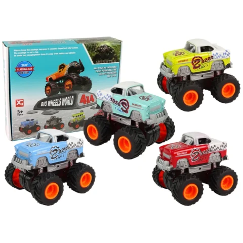 Auto 4x4 Klasyczny Model Na Dużych Kołach 4 Kolory