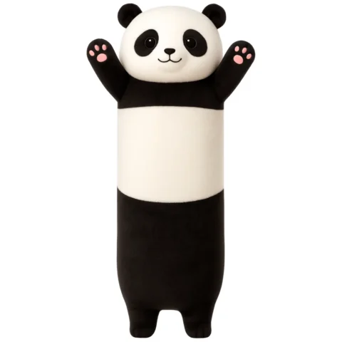 Pluszowa Maskotka Panda Poduszka Podłużna Wałek Biało Czarna 70cm
