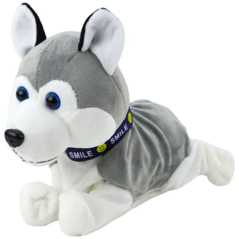Pies Pluszowy Na Baterie Interaktywny Husky Porusza Się Wydaje Dźwięki