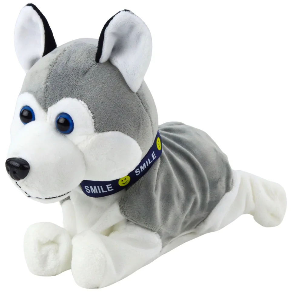 Pies Pluszowy Na Baterie Interaktywny Husky Porusza Się Wydaje Dźwięki