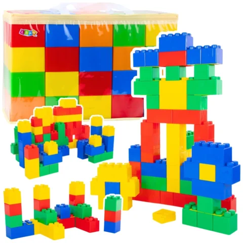 Zestaw Duże Klocki Konstrukcyjne W Torbie Kolorowe 28,5x9x9 cm 20el.