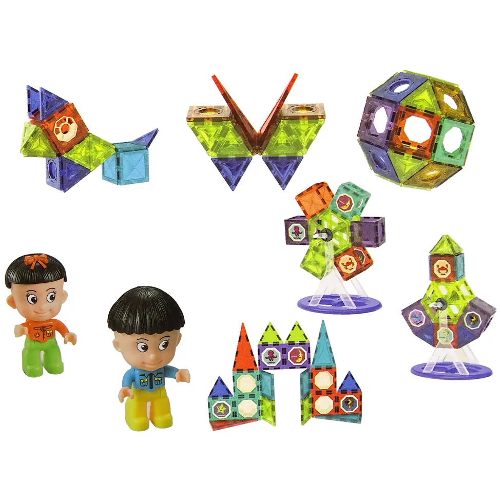 Klocki Magnetyczne Budowle 3D Diabelski Młyn Karuzela 71 Elementów - obrazek 2