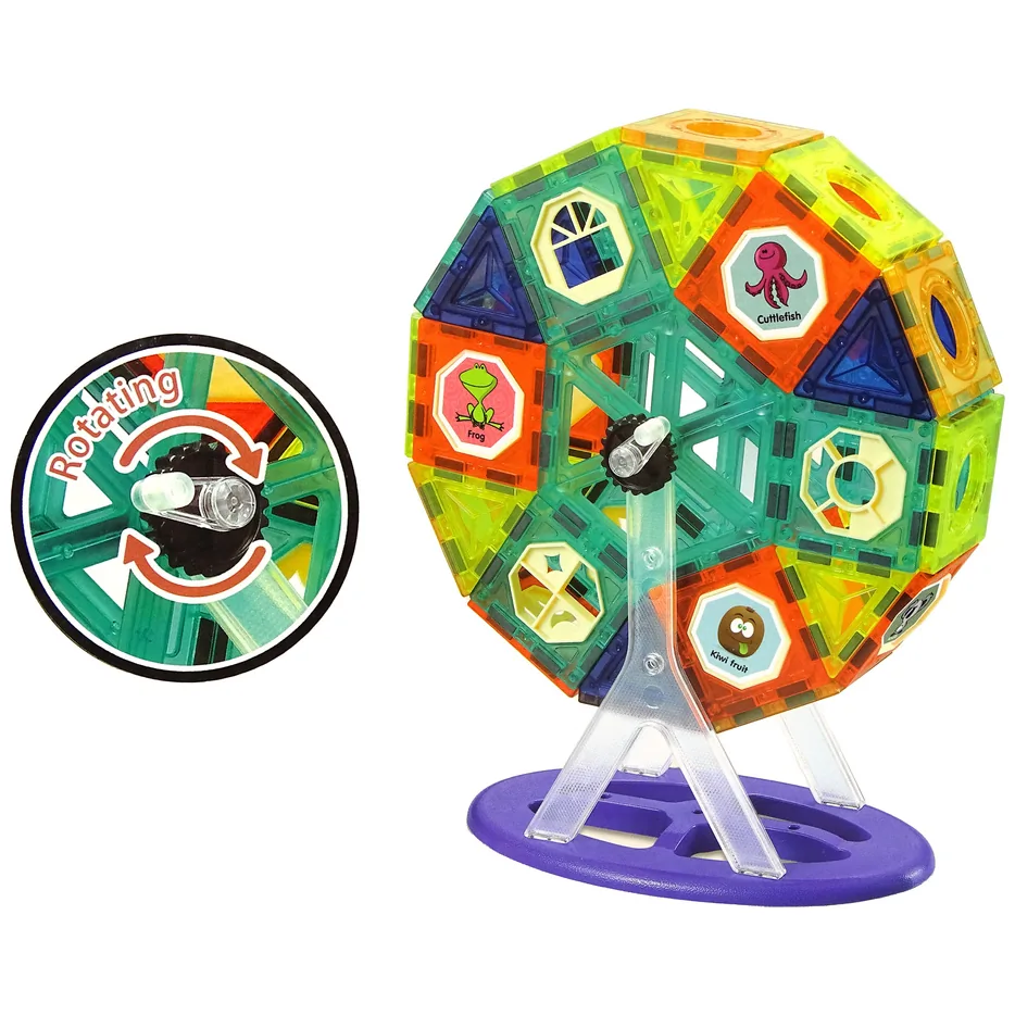 Klocki Magnetyczne Budowle 3D Diabelski Młyn Karuzela 71 Elementów - obrazek 3