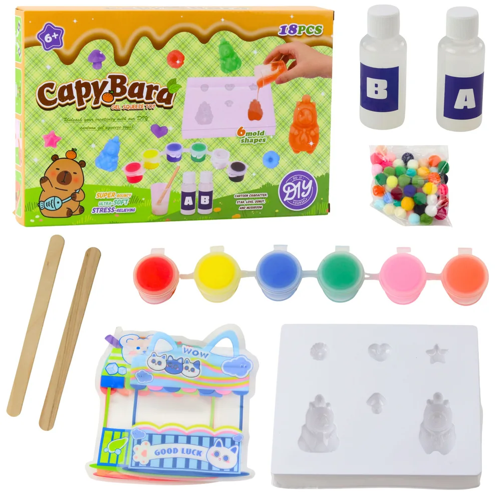 Zestaw Kreatywny Do Tworzenia Żelowych Figurek DIY Kapibara 18 el.