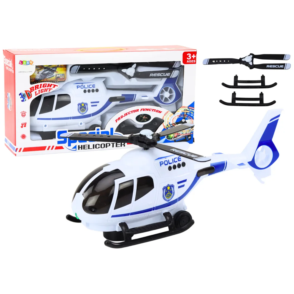 Helikopter Policyjny Śmigłowiec Jeżdżący Światła Dźwięki