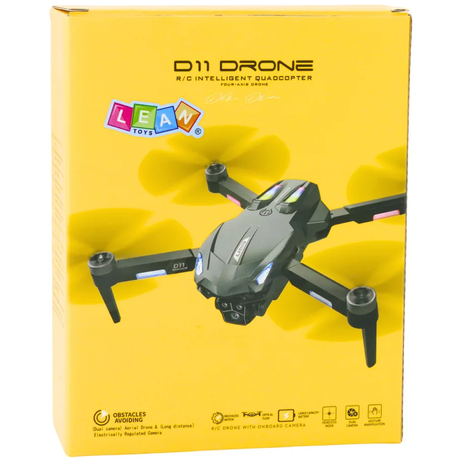 Dron D11 Zdalnie Sterowany Kamera HD WIFI Sterowanie Gestami Pilot Żółty - obrazek 5