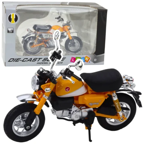 Motocykl Retro Klasyczny Metalowy Światła Żółty 1:12