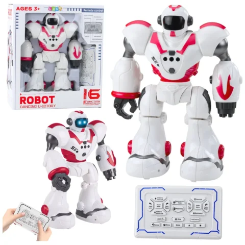 Robot Interaktywny Zdalnie Sterowany RC 16 Funkcji Światła Dźwięki Różowy