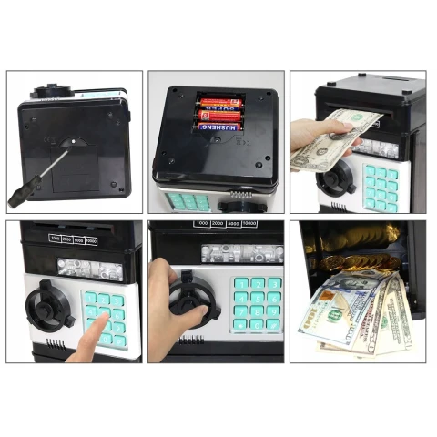 SKARBONKA SEJF Wpłatomat Monet Banknotów na PIN Płeć: chłopcy, dziewczynki