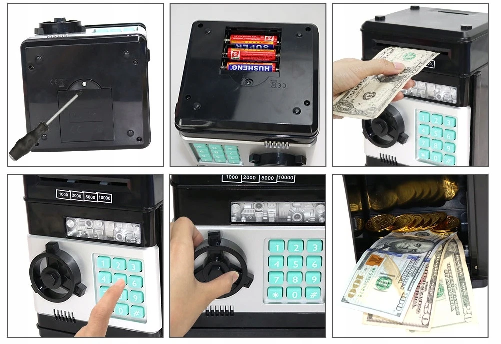 SKARBONKA SEJF Wpłatomat Monet Banknotów na PIN Płeć: chłopcy, dziewczynki