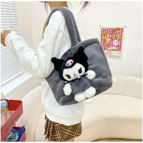 KUROMI Sanrio PLUSZOWA TORBA TOREBKA DLA DZIECI MASTKOTKA Kolor: czarny