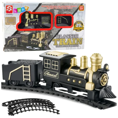 Klasyczny Pociąg Lokomotywa Wagon Towarowy Tory 53 x 48,5 cm