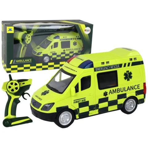 Zdalnie Sterowany Żółty Ambulans Ze Światłami