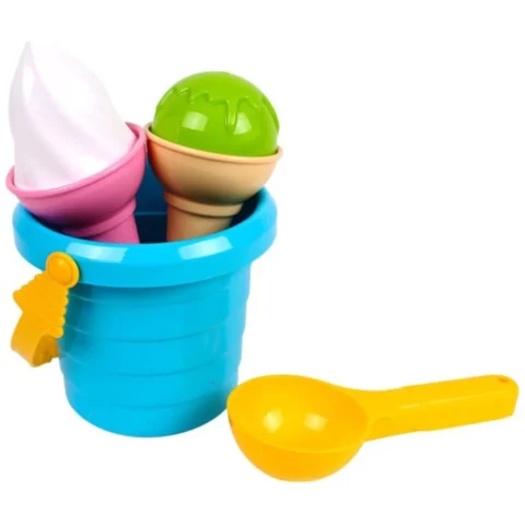 Zestaw Do Piasku Lody Wiaderko Niebieskie Łyżka  5736