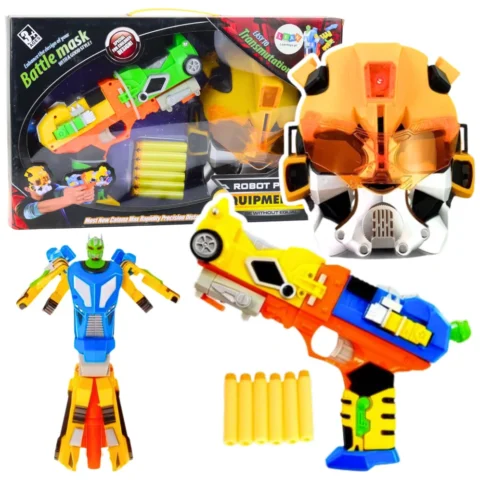 Pistolet na Strzałki Piankowe Robot 2w1 Maska 6 Strzałek