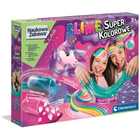 Naukowa Zabawa Laboratorium Super Kolorowe Slime Język Polski Clementoni 50636