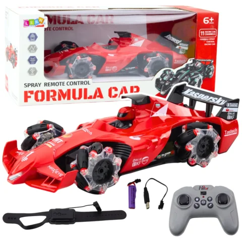 Auto Sportowe Wyścigówka Zdalnie Sterowana RC Efekt Dymu 2.4G Czerwona
