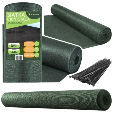 Siatka Cieniująca Na Ogrodzenie Płot Maskująca Zielona 1.5M 10M 140g/m²