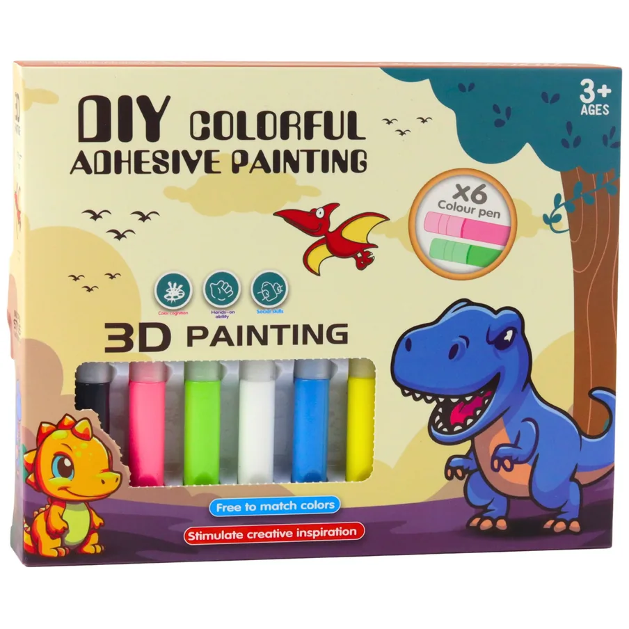 Zestaw Kreatywny DIY Witraże Breloki Dinozaury Pisaki 6 szt. - obrazek 4
