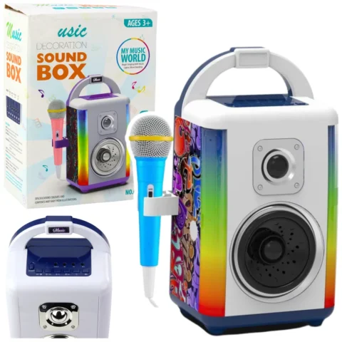 Zestaw Muzyczny Sound Box Mikrofon Głośnik Bluetooth MP3 Nagrywanie LED